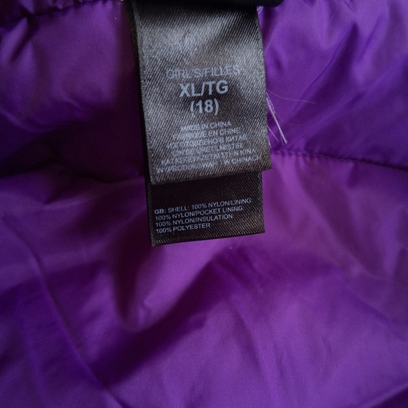 North Face Girls Purple Lightweight Insulated Jacket, XL/ 18 - Picture 12 of 14